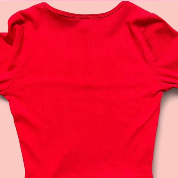 Red V Neck Longsleeve - Picture 2 of 3